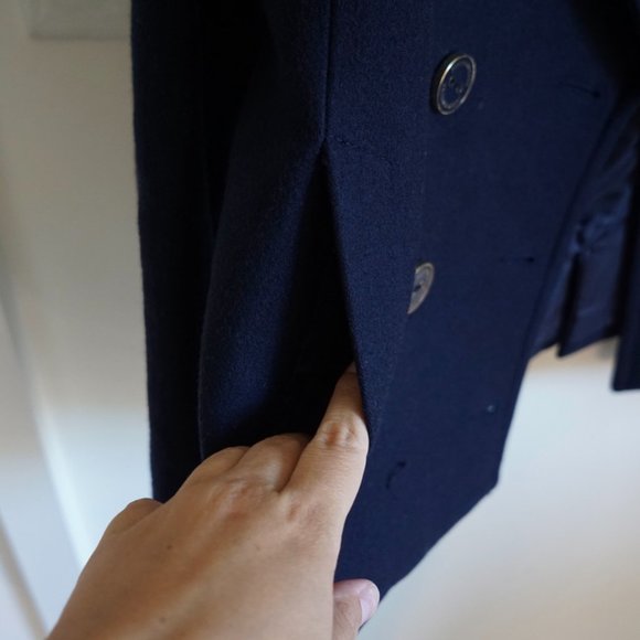 Juicy Couture Navy Wool-Blend Peacoat Size M - Picture 4 of 10